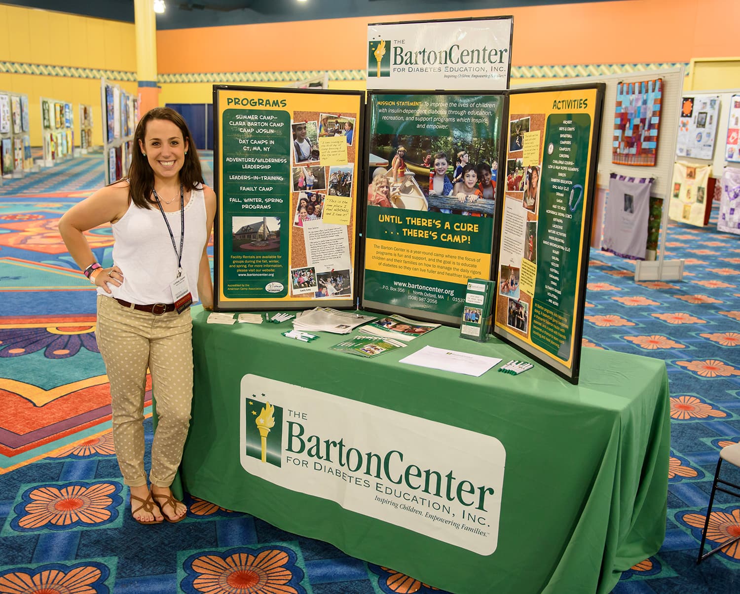 Barton Center booth and camp